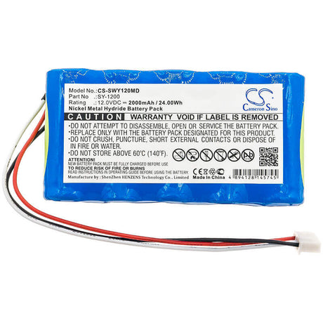 12.0V, Ni-MH, 2000mAh, Medical battery fits Smiths, Sy-1200, Sy-1200 Infusion Pump, 24.00Wh Medical Cameron Sino Technology Limited (Medical)