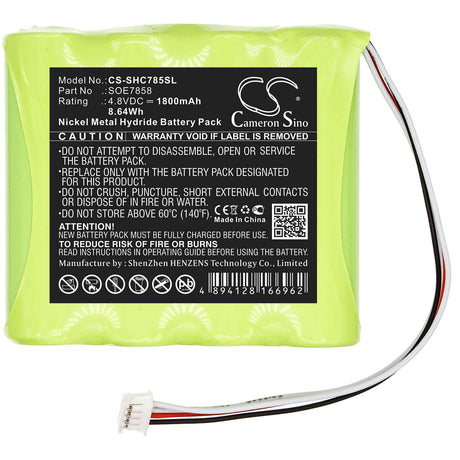 4.8V, Ni-MH, 1800mAh, Equipment battery fits Soehnle, Soe7858, Scale 7858, 8.64Wh Equipment, Survey, Test Cameron Sino Technology Limited