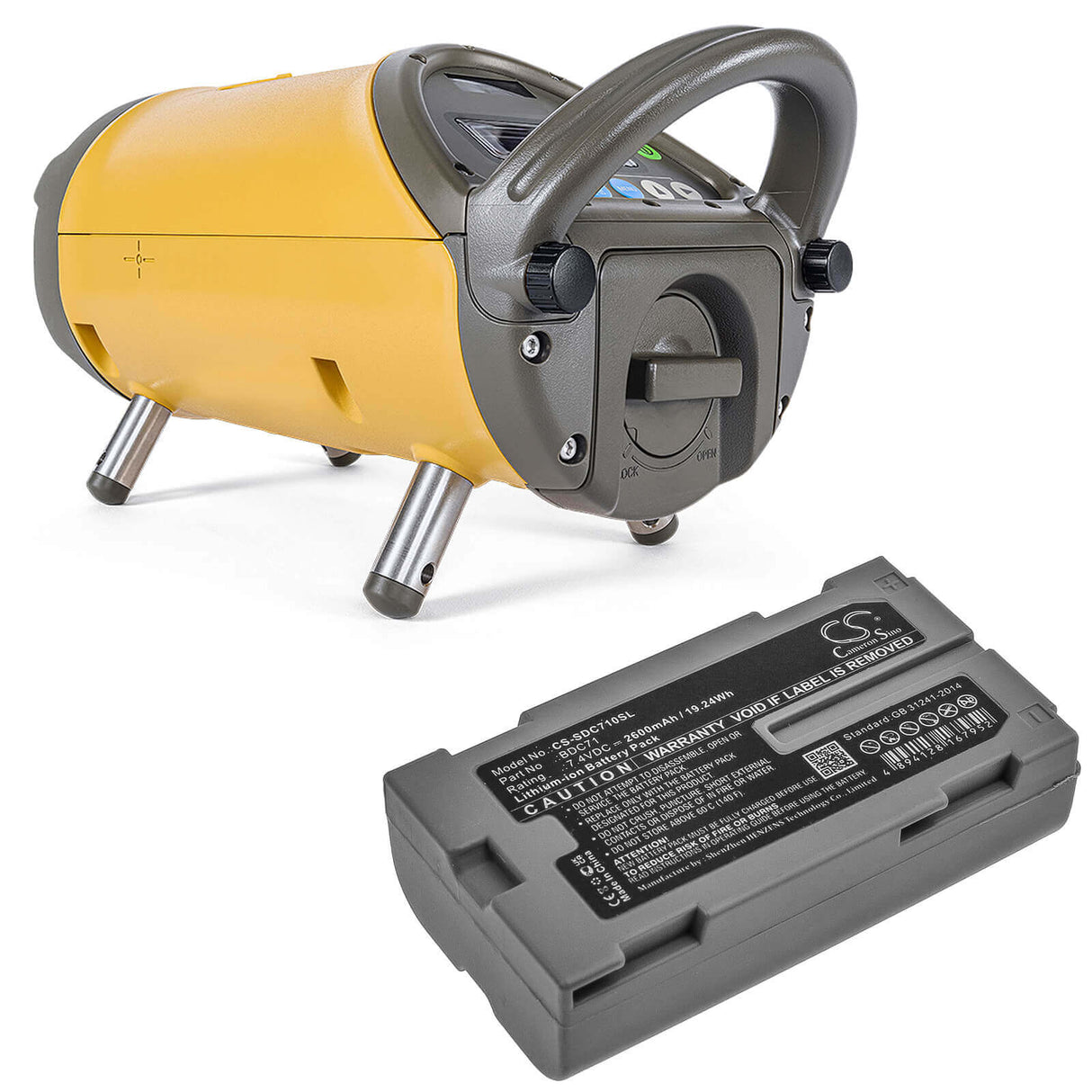 7.4V, Li-ion, 2600mAh, Equipment battery fits Topcon, Sokkia, Bdc71, 3D Layout Navigator LN-150, Pipe Laser Tp-l6, 19.24Wh Equipment, Survey, Test Cameron Sino Technology Limited