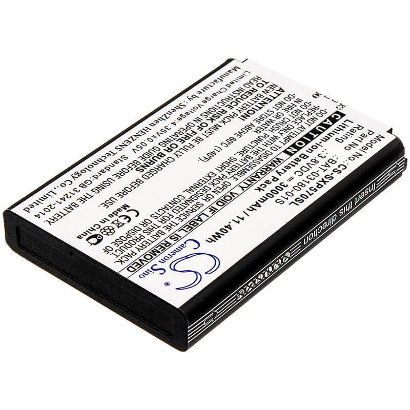 3.8V, Li-ion, 3000mAh, SmartPhone battery fits Sonim, Bat-03180-01s, Xp5, Xp5700, 11.4Wh Mobile, SmartPhone Cameron Sino Technology Limited (Smartphone)