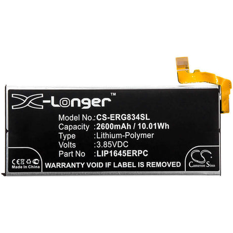 3.85V, Li-Polymer, 2600mAh, SmartPhone battery fits Sony, Lip1645erpc, 701so, G8341, 10.01Wh Mobile, SmartPhone Cameron Sino Technology Limited (Smartphone)