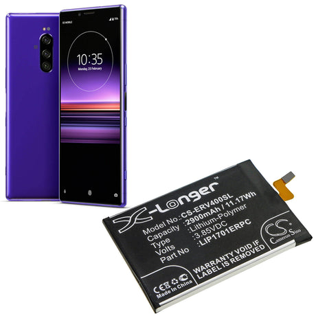3.85V, Li-Polymer, 2900mAh, SmartPhone battery fits Sony, 1315-7600, 802so, J8110, 11.17Wh Mobile, SmartPhone Cameron Sino Technology Limited (Smartphone)