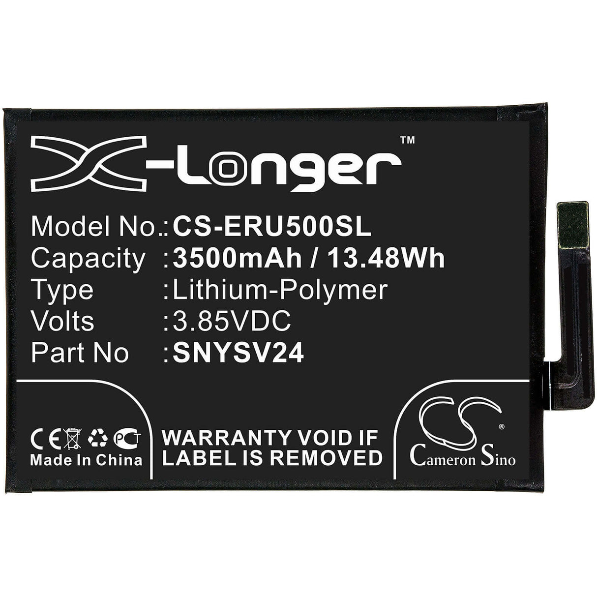 3.85V, Li-Polymer, 3500mAh, SmartPhone battery fits Sony, Snysv24, A001so, So-41a, 13.48Wh Mobile, SmartPhone Cameron Sino Technology Limited (Smartphone)