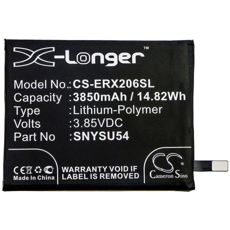 3.85V, Li-Polymer, 3850mAh, SmartPhone battery fits Sony, Snysu54, A002so, Pdx-203, 14.82Wh Mobile, SmartPhone Cameron Sino Technology Limited (Smartphone)