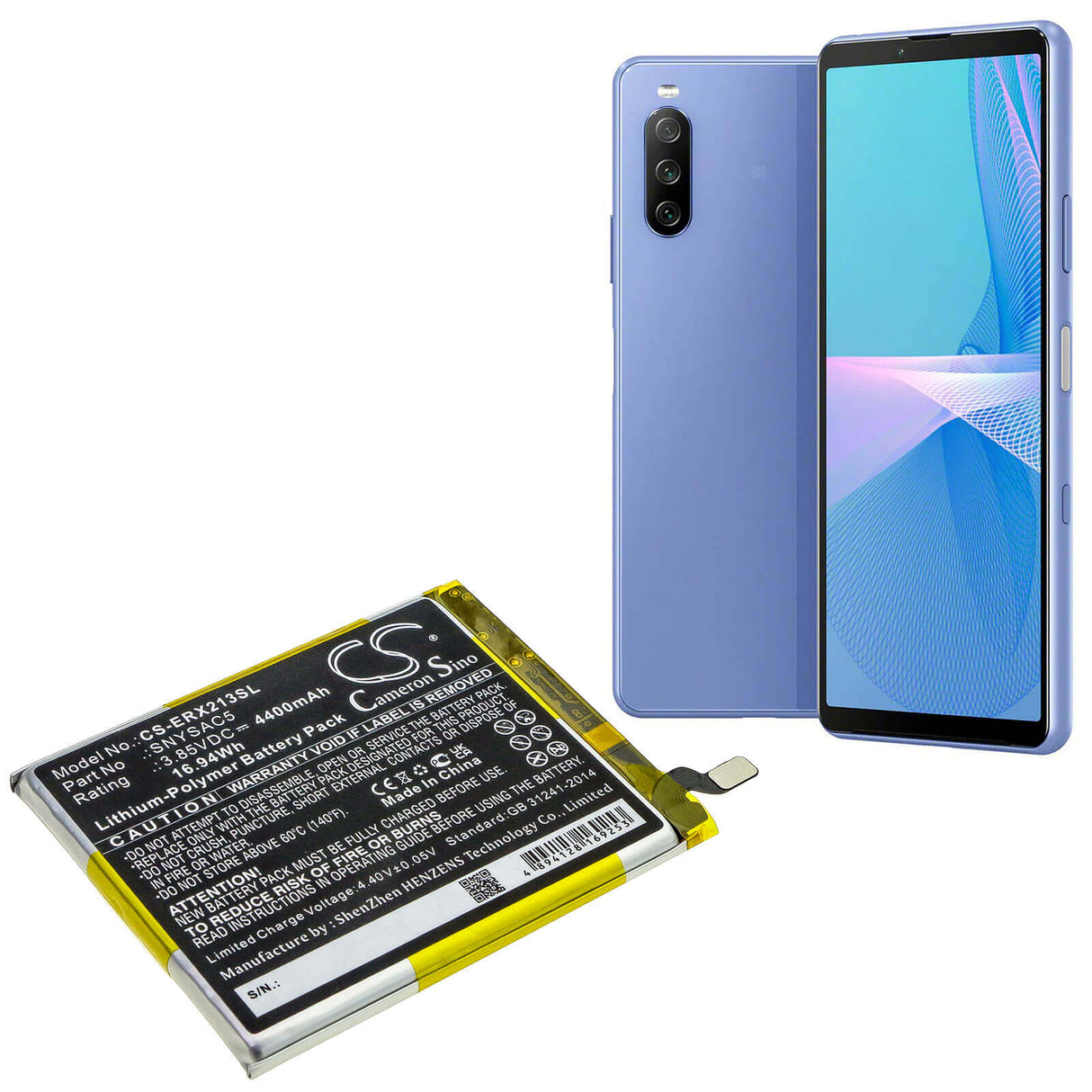 3.85V, Li-Polymer, 4400mAh, SmartPhone battery fits Sony, Snysac5, A102so, Pdx-213, 16.94Wh Mobile, SmartPhone Cameron Sino Technology Limited (Smartphone)