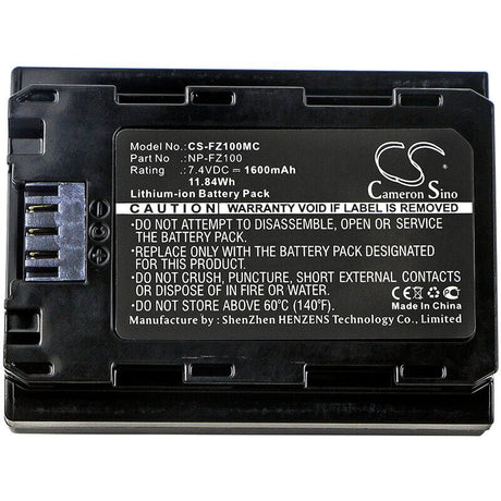 7.4V, Li-ion, 1600mAh, Camera battery fits Sony, Bc-qz1, A7 Mark 3, A7r Mark 3, 11.84Wh Camera Cameron Sino Technology Limited (Camera)