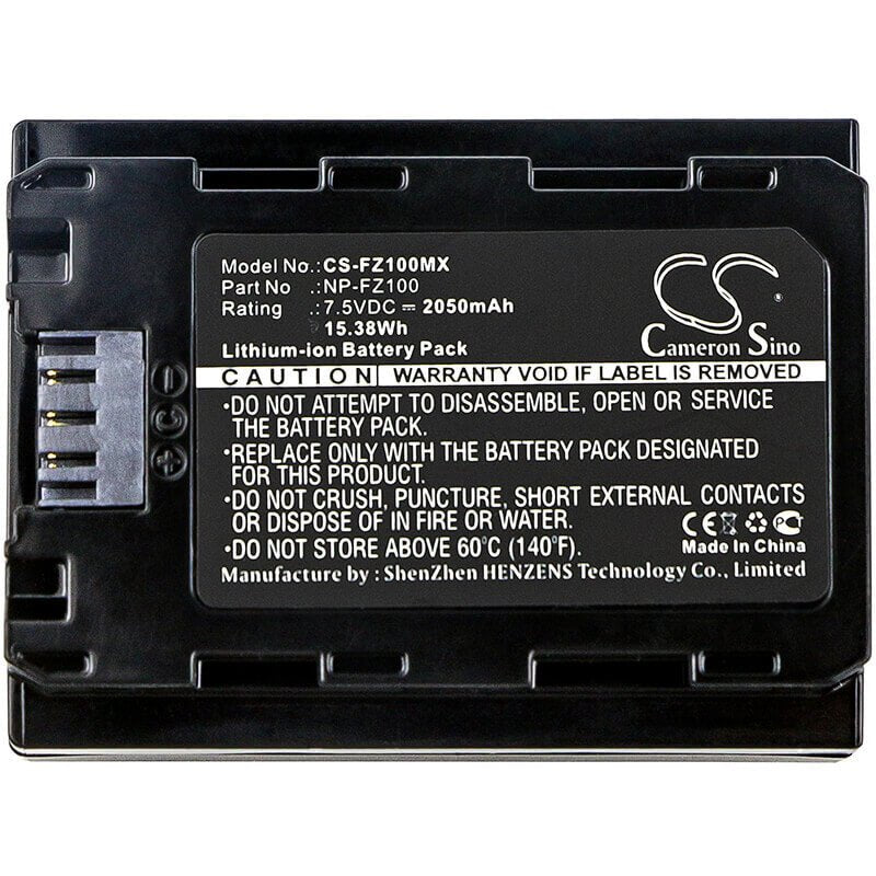 7.5V, Li-ion, 2050mAh, Camera battery fits Sony, Bc-qz1, A7 Mark 3, A7r Mark 3, 15.375Wh Camera Cameron Sino Technology Limited (Camera)