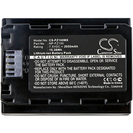 7.5V, Li-ion, 2050mAh, Camera battery fits Sony, Bc-qz1, A7 Mark 3, A7r Mark 3, 15.375Wh Camera Cameron Sino Technology Limited (Camera)