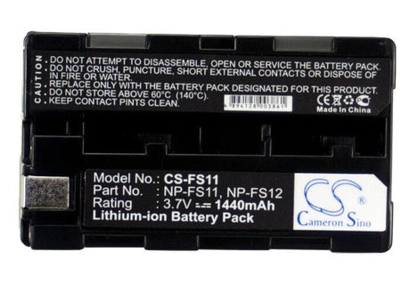 3.7V, Li-ion, 1440mAh, Camera battery fits Sony, Np-f10, Ccd-cr1, Ccd-cr1e, 5.328Wh Camera Cameron Sino Technology Limited (Camera)