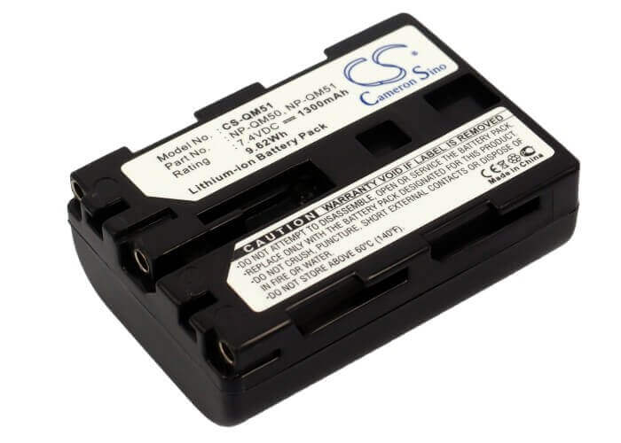 7.4V, Li-ion, 1300mAh, Camera battery fits Sony, Np-qm50, Ccd-tr108, Ccd-tr208, 9.62Wh Camera Cameron Sino Technology Limited (Camera)