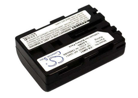 7.4V, Li-ion, 1300mAh, Camera battery fits Sony, Np-qm50, Ccd-tr108, Ccd-tr208, 9.62Wh Camera Cameron Sino Technology Limited (Camera)