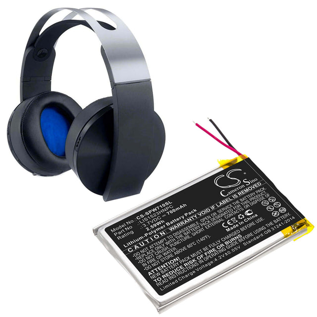 3.7V, Li-Polymer, 700mAh, Headset battery fits Sony, Lis1523hnpc, Cechya-0090, Platinum Wireless 7.1, 2.59Wh Wireless Headset Cameron Sino Technology Limited