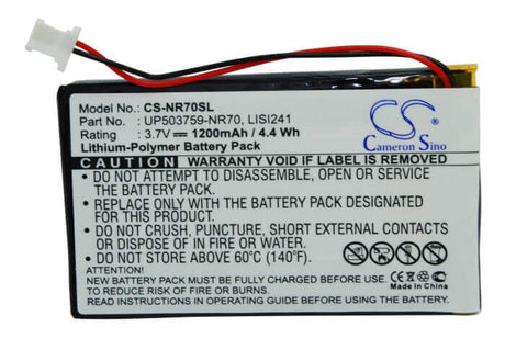 3.7V, Li-Polymer, 1200mAh, PDA battery fits Sony, Lisi241, Clie Peg-nr60, Clie Peg-nr60v, 4.44Wh PDA, Pocket PC Cameron Sino Technology Limited