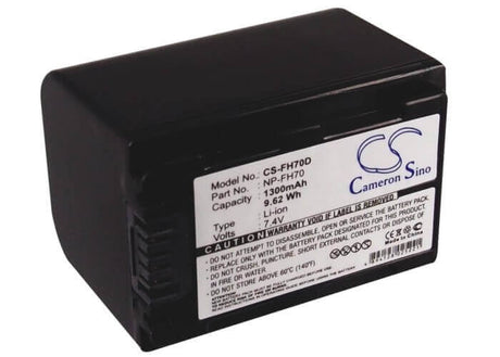 7.4V, Li-ion, 1300mAh, Camera battery fits Sony, Np-fh70, Cr-hc51e, Dcr-30, 9.62Wh Camera Cameron Sino Technology Limited (Camera)