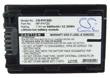 7.4V, Li-ion, 4400mAh, Camera battery fits Sony, Np-fh120, Cr-hc51e, Dcr-30, 32.56Wh Camera Cameron Sino Technology Limited (Camera)