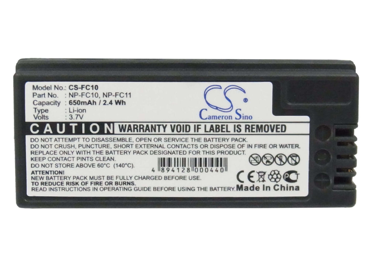 Battery For Sony Cyber-shot Dsc-f77, Cyber-shot Dsc-f77a, 3.7v, 650mah - 2.41wh Camera Cameron Sino Technology Limited (Suspended)
