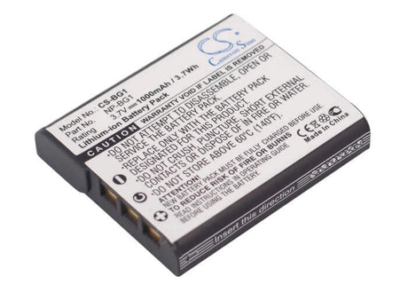 3.7V, Li-ion, 1000mAh, Camera battery fits Sony, Np-bg1, Cyber-shot Dsc-w170/, Cyber-shot Dsc-w35, 3.7Wh Camera Cameron Sino Technology Limited (Camera)