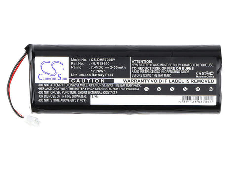 7.4V, Li-ion, 2400mAh, DVD Player battery fits Sony, 4/ur18490, D-ve7000s, 17.76Wh DVD Player Cameron Sino Technology Limited