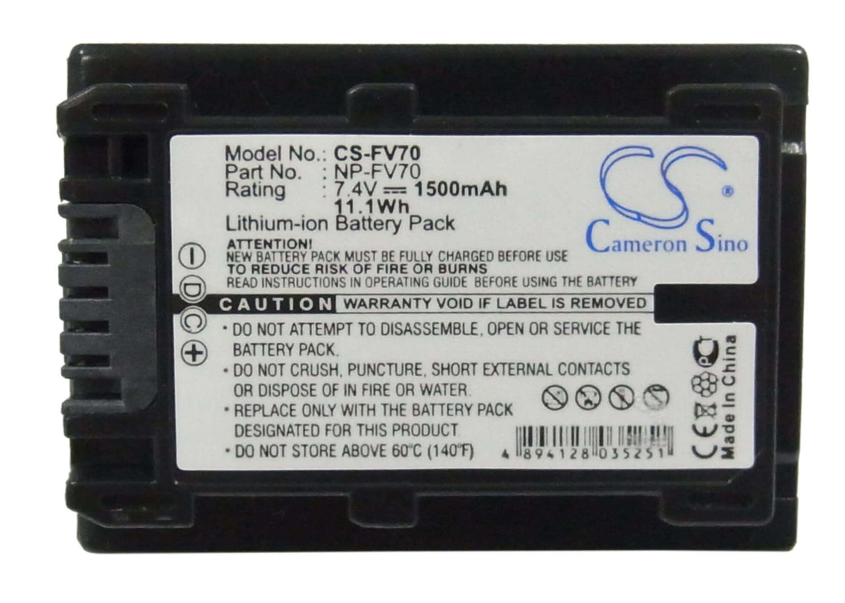 Camera Battery For Sony Dcr-dvd308e, Dcr-dvd650e, Dcr-hc48e, Dcr-sr200e, 7.4v, 1500mah - 11.10wh Camera Cameron Sino Technology Limited (Camera)