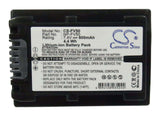 7.4V, Li-ion, 600mAh, Camera battery fits Sony, Np-fv50, Dcr-dvd403, Dcr-dvd505, 4.44Wh Camera Cameron Sino Technology Limited (Camera)