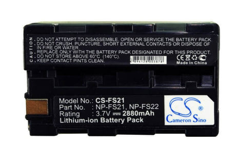 3.7V, Li-ion, 2880mAh, Camera battery fits Sony, Np-fs20, Dcr-pc1, Dcr-pc1e, 10.656Wh Camera Cameron Sino Technology Limited (Camera)