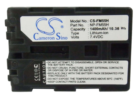 7.4V, Li-ion, 1400mAh, Camera battery fits Sony, Np-fm55h, Dslr-a100, Dslr-a100/b, 10.36Wh Camera Cameron Sino Technology Limited (Camera)