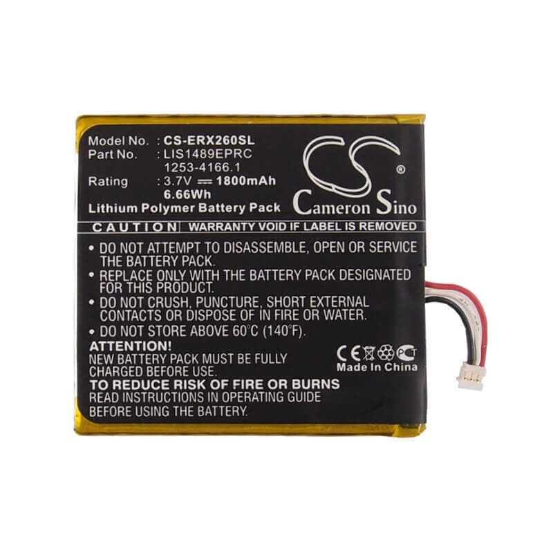 3.7V, Li-Polymer, 1800mAh, SmartPhone battery fits Sony Ericsson, 1253-4166.1, Lt26w, Xperia Acro S, 6.66Wh Mobile, SmartPhone Cameron Sino Technology Limited (Smartphone)