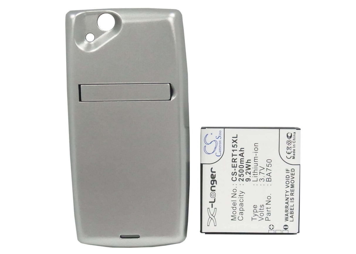 3.7V, Li-ion, 2500mAh, SmartPhone battery fits Sony Ericsson, Ba750, Lt15a, Lt15i, 9.25Wh Mobile, SmartPhone Cameron Sino Technology Limited (Smartphone)