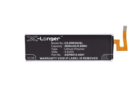 3.8V, Li-Polymer, 2600mAh, SmartPhone battery fits Sony Ericsson, Agpb016-a001, E5606, E5633, 9.88Wh Mobile, SmartPhone Cameron Sino Technology Limited (Smartphone)