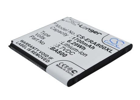 3.7V, Li-ion, 1700mAh, SmartPhone battery fits Sony Ericsson, Ba800, Arc Hd, Hikari, 6.29Wh Mobile, SmartPhone Cameron Sino Technology Limited (Smartphone)