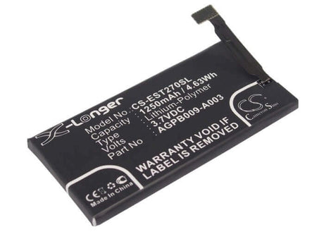 3.7V, Li-Polymer, 1250mAh, SmartPhone battery fits Sony, 1255-9147.1, Lotus, St27a, 4.63Wh Mobile, SmartPhone Cameron Sino Technology Limited (Smartphone)