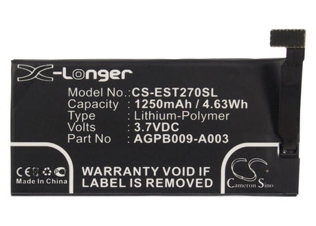 3.7V, Li-Polymer, 1250mAh, SmartPhone battery fits Sony, 1255-9147.1, Lotus, St27a, 4.63Wh Mobile, SmartPhone Cameron Sino Technology Limited (Smartphone)
