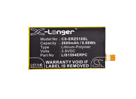 3.8V, Li-Polymer, 2600mAh, SmartPhone battery fits Sony, Sony Ericsson, 1293-8715, E5803, E5823, 9.88Wh Mobile, SmartPhone Cameron Sino Technology Limited (Smartphone)