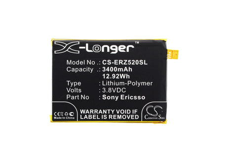 3.8V, Li-Polymer, 3400mAh, SmartPhone battery fits Sony, 1296-2635, E6853, E6883, 12.92Wh Mobile, SmartPhone Cameron Sino Technology Limited (Smartphone)