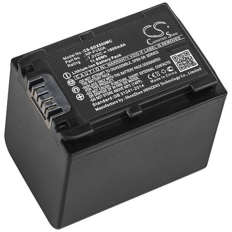 7.3V, Li-ion, 1600mAh, Camera battery fits Sony, Np-fv50a, Fdr-ax33, Fdr-ax40, 11.68Wh Camera Cameron Sino Technology Limited (Camera)