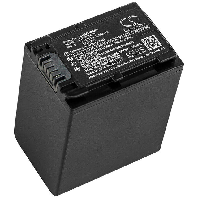 7.3V, Li-ion, 3050mAh, Camera battery fits Sony, Np-fv100a, Fdr-ax33, Fdr-ax40, 22.265Wh Camera Cameron Sino Technology Limited (Camera)