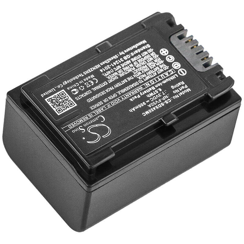 7.3V, Li-ion, 900mAh, Camera battery fits Sony, Np-fv50a, Fdr-ax33, Fdr-ax40, 6.57Wh Camera Cameron Sino Technology Limited (Camera)