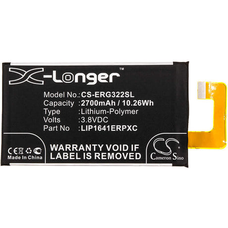 3.8V, Li-Polymer, 2700mAh, SmartPhone battery fits Sony, Lip1641erpc, G3212, G3221, 10.26Wh Mobile, SmartPhone Cameron Sino Technology Limited (Smartphone)