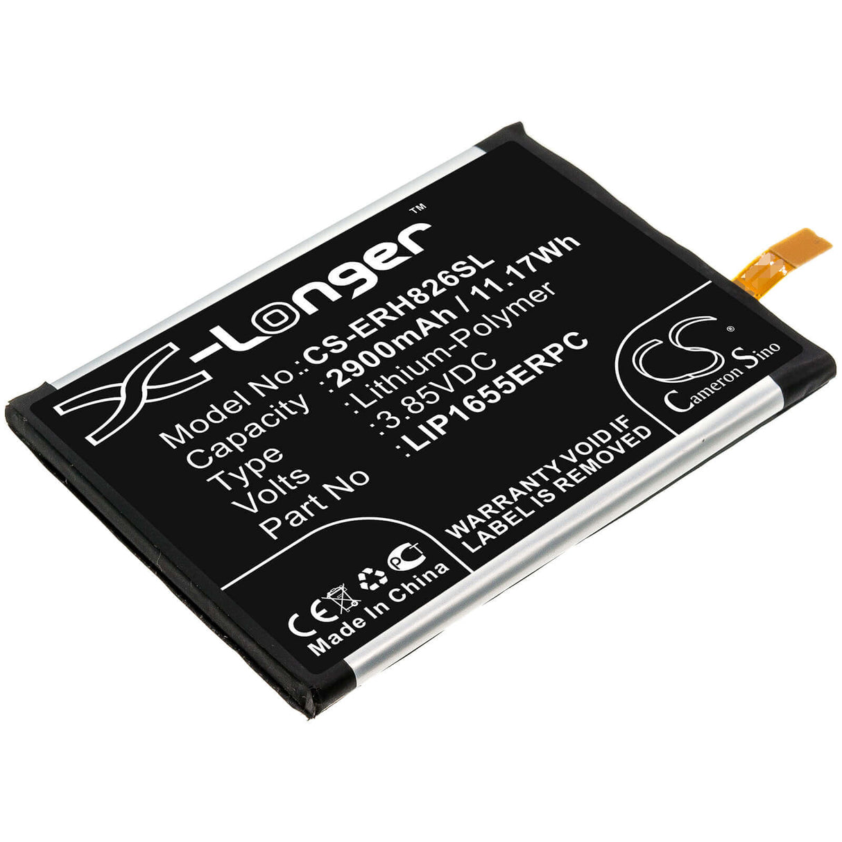 3.85V, Li-Polymer, 2900mAh, SmartPhone battery fits Sony, 1310-1782, H8216, H8266, 11.17Wh Mobile, SmartPhone Cameron Sino Technology Limited (Smartphone)