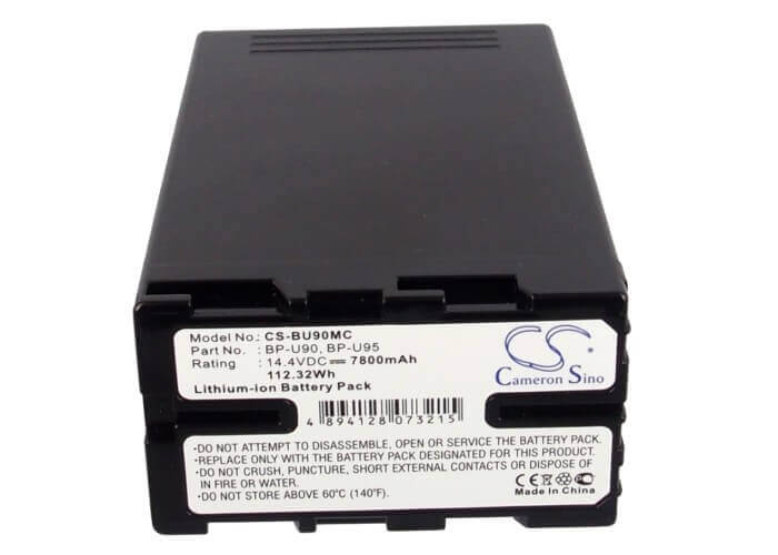 14.4V, Li-ion, 7800mAh, Camera battery fits Sony, Bp-u90, Hd422, Pmw-100, 112.32Wh Camera Cameron Sino Technology Limited (Dangerous Goods)