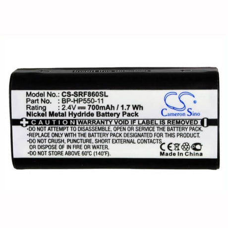 2.4V, Ni-MH, 700mAh, Headset battery fits Sony, Bp-hp550-11, Mdr-if245rk, Mdr-rf4000, 1.68Wh Wireless Headset Cameron Sino Technology Limited