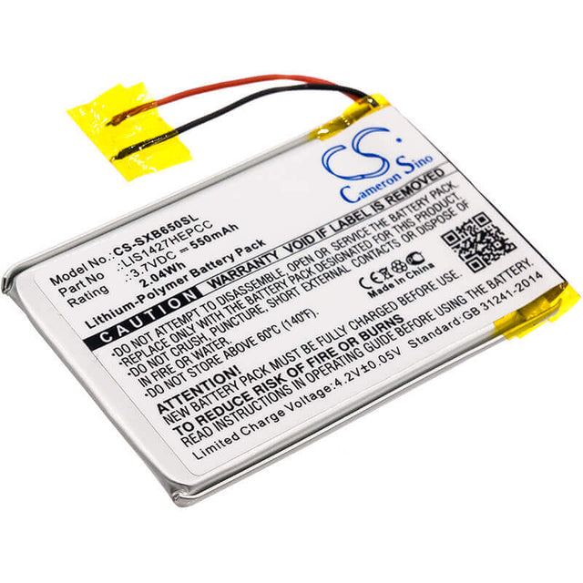 3.7V, Li-Polymer, 550mAh, Headset battery fits Sony, 1-756-920-21, Mdr-ds6500, Mdr-rf865r, 2.04Wh Wireless Headset Cameron Sino Technology Limited