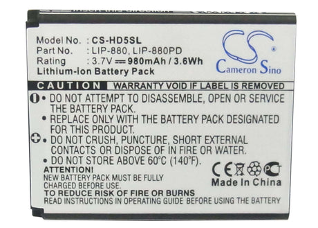 3.7V, Li-ion, 980mAh, Media Player battery fits Sony, 2-632-807-11, Atrac Ad, Nw-hd5, 3.63Wh Media Player Cameron Sino Technology Limited