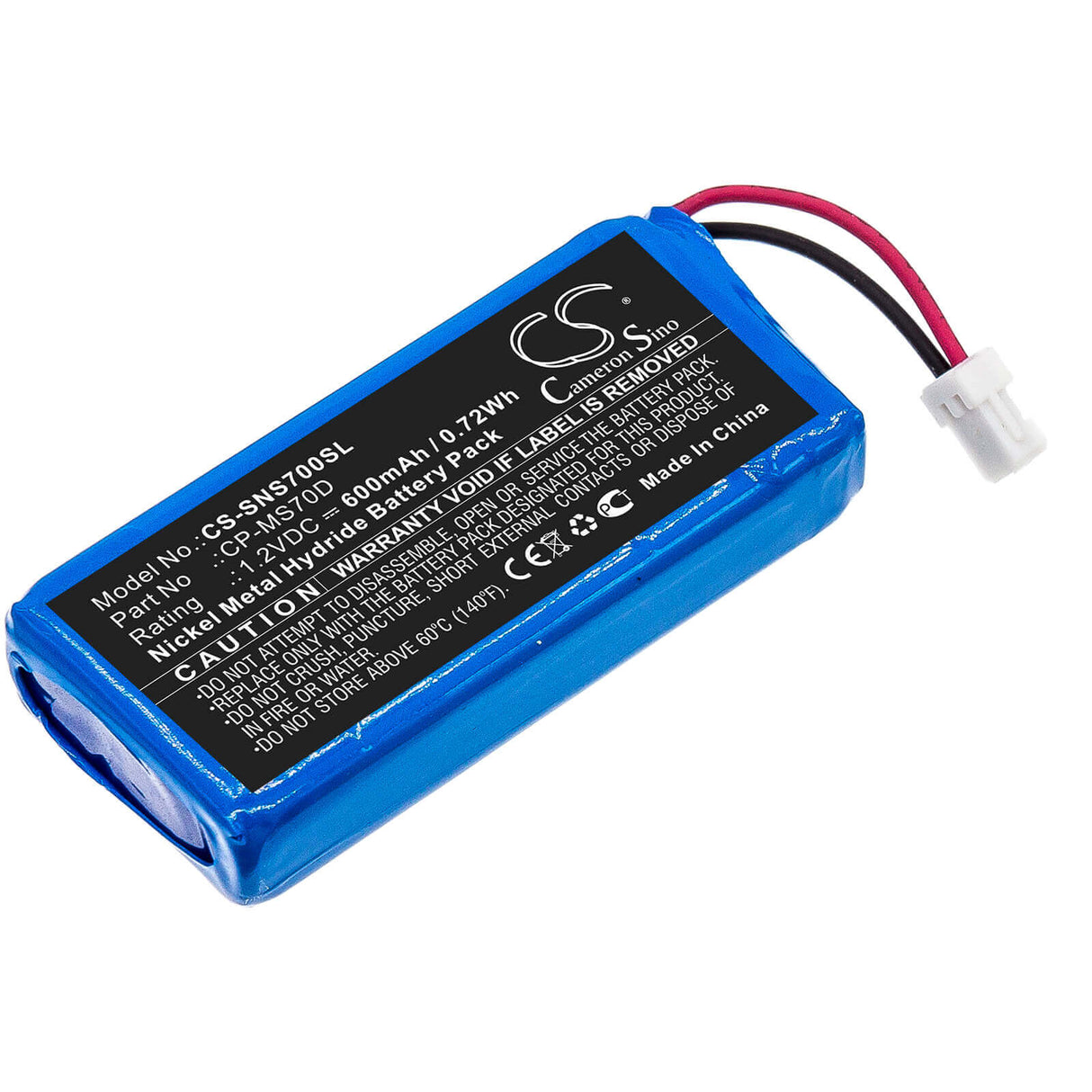 1.2V, Ni-MH, 600mAh, Media Player battery fits Sony, Cp-ms70d, Nw-ms90d, Walkman Nw-ms70d, 0.72Wh Media Player Cameron Sino Technology Limited