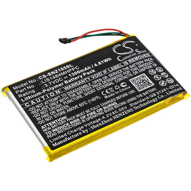 3.7V, Li-Polymer, 1300mAh, Media Player battery fits Sony, Lis1484mhppc, Nwz-z1050, Nwz-z1050n, 4.81Wh Media Player Cameron Sino Technology Limited