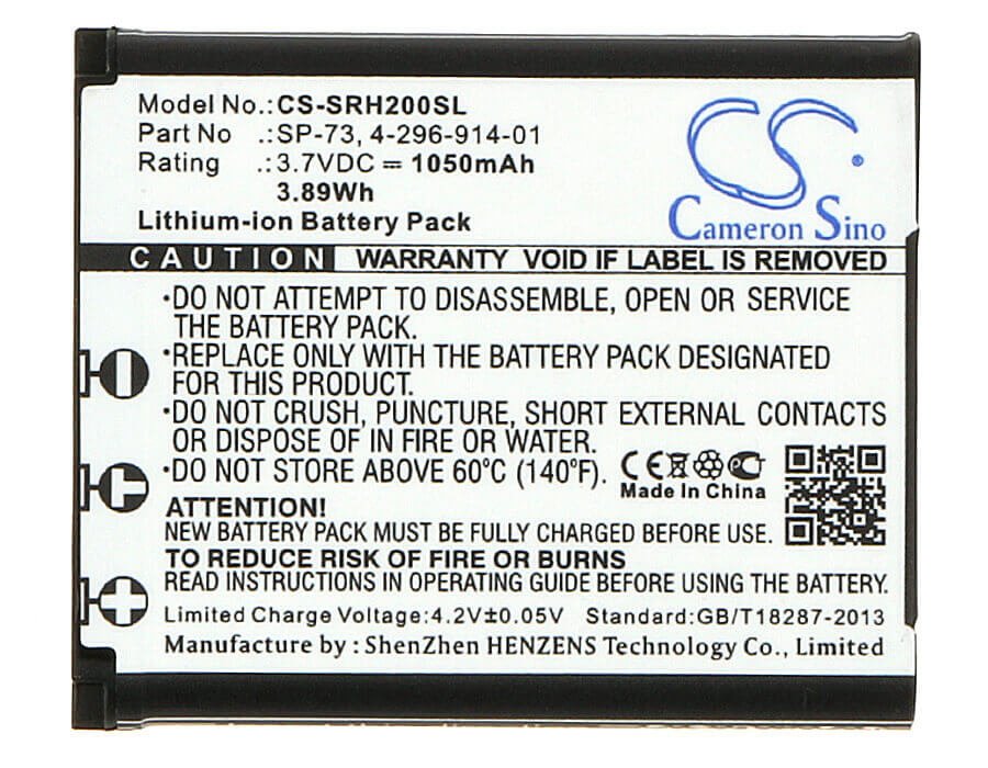3.7V, Li-ion, 1050mAh, Speaker battery fits Sony, Mdr-1000x, Mdr-1abt, 3.89Wh Speaker Cameron Sino Technology Limited