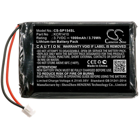3.7V, Li-ion, 1000mAh, Game Console battery fits Sony, Kcr1410, Cuh-zct2, Cuh-zct2e, 3.70Wh Game Console Cameron Sino Technology Limited