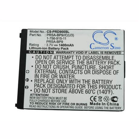 3.7V, Li-ion, 1400mAh, E-book, E-reader battery fits Sony, 1-756-915-11, Portable Reader Prs-900, Portable Reader Prs-900bc, 5.18Wh E-book, E-reader Cameron Sino Technology Limited