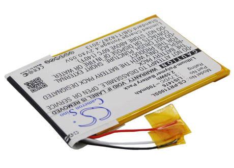 3.7V, Li-Polymer, 700mAh, E-book, E-reader battery fits Sony, 1-853-104-11, Prs-t1, Prs-t2, 2.59Wh E-book, E-reader Cameron Sino Technology Limited