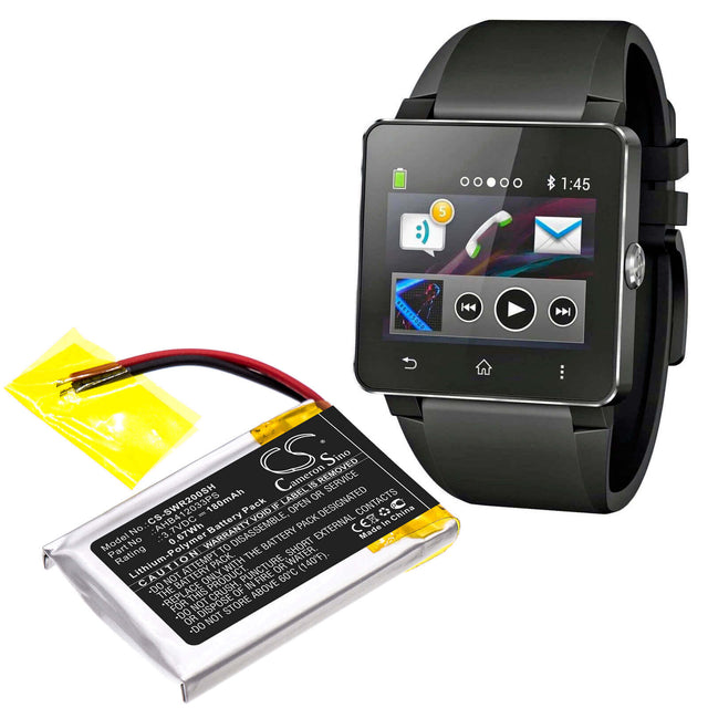 3.7V, Li-Polymer, 180mAh, Smartwatch battery fits Sony, Ahb412033ps, Smartwatch 2, Sw2, 0.67Wh Smartwatch Cameron Sino Technology Limited